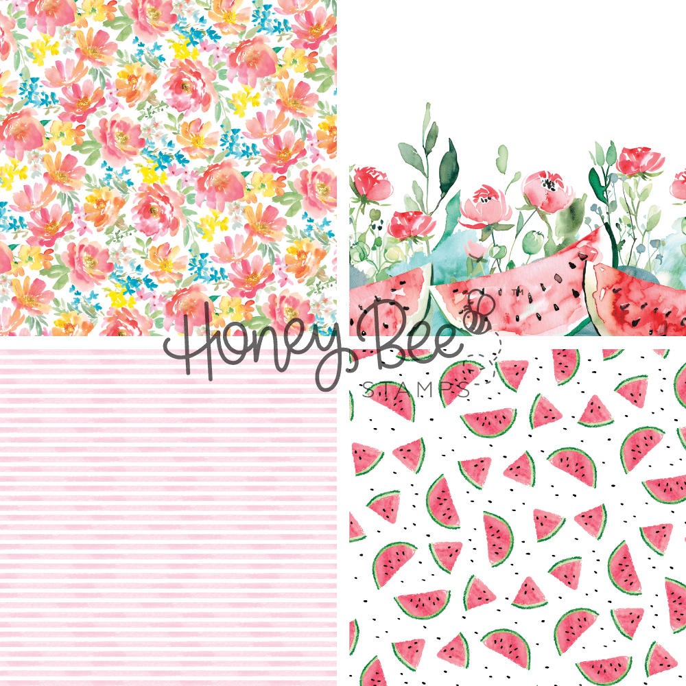 Summer Picnic Paper Pad 6x8.5 - 24 Double-Sided Sheets - Honey Bee Stamps