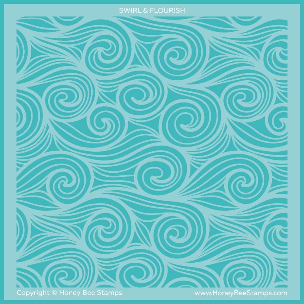 Swirl & Flourish - 6"x6" Background Stencil - Honey Bee Stamps