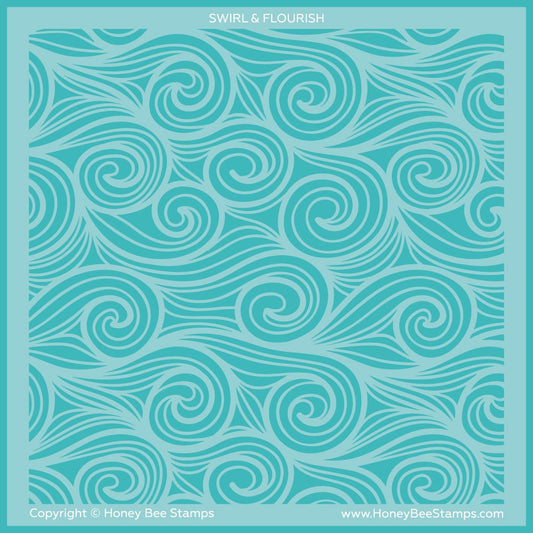 Swirl & Flourish - 6"x6" Background Stencil - Honey Bee Stamps