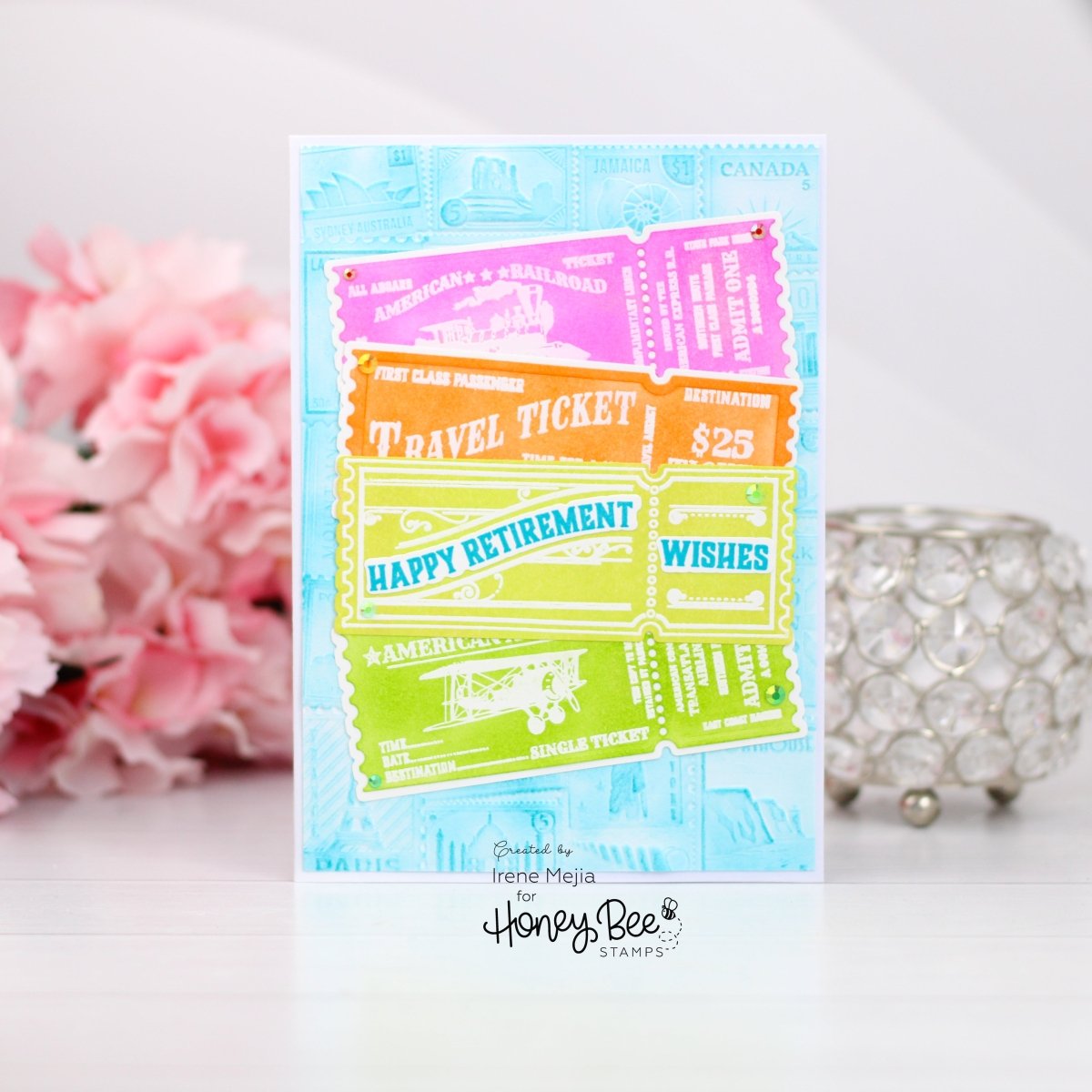 Ticket To Ride - 6x8 Photopolymer Stamp Set - Honey Bee Stamps