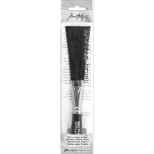 Tim Holtz Distress Splatter Brush by Ranger for creating ink and paint splatter effects.