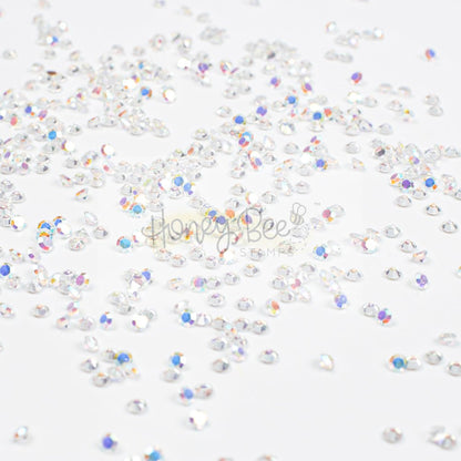 Tiny Diamonds - 2.3mm Crystal AB Rhinestones In Beautiful Faceted Jar - Honey Bee Stamps
