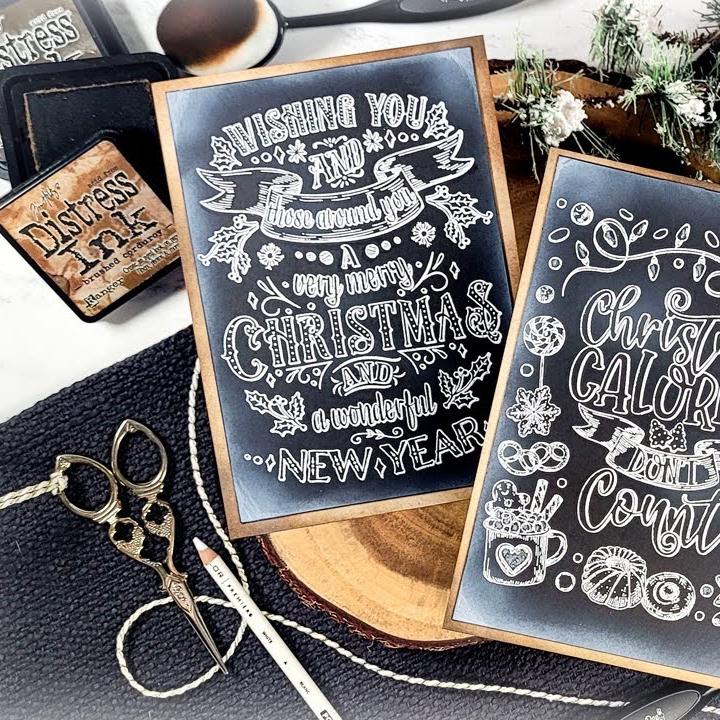 Very Merry Christmas - 5x6 Rubber Cling Background Stamp - Honey Bee Stamps