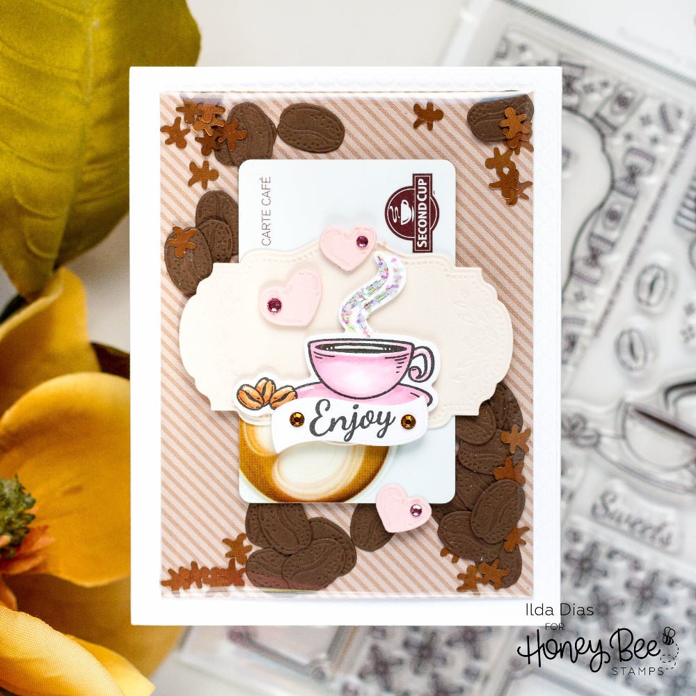 Vintage Gift Card Box Add - On - Fall Treats 6x8 Photopolymer Stamp Set - Retiring - Honey Bee Stamps