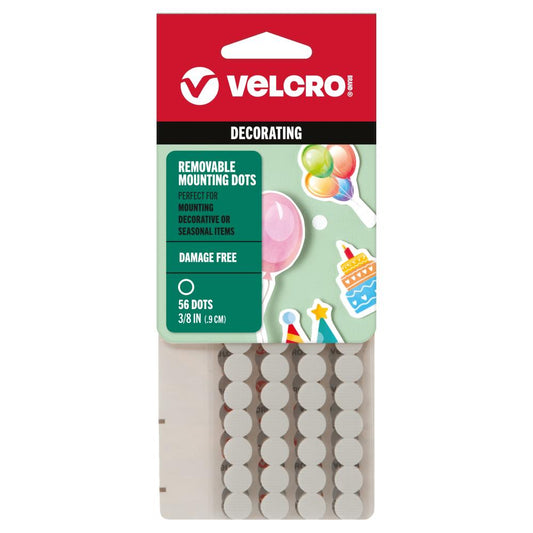 Velcro Brand removable mounting dots, 3/8 inch small white circles, 56 piece set