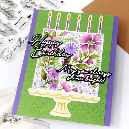 Wonderful Wishes - Set of 6 - A2 4.25"x5.5" Coordinating Stencils - Honey Bee Stamps