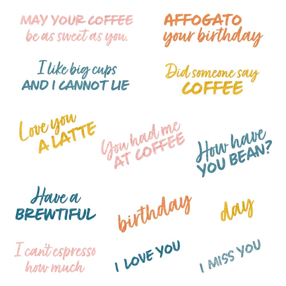 You Had Me At Coffee - 4x 6 Photopolymer Stamp Set - Honey Bee Stamps