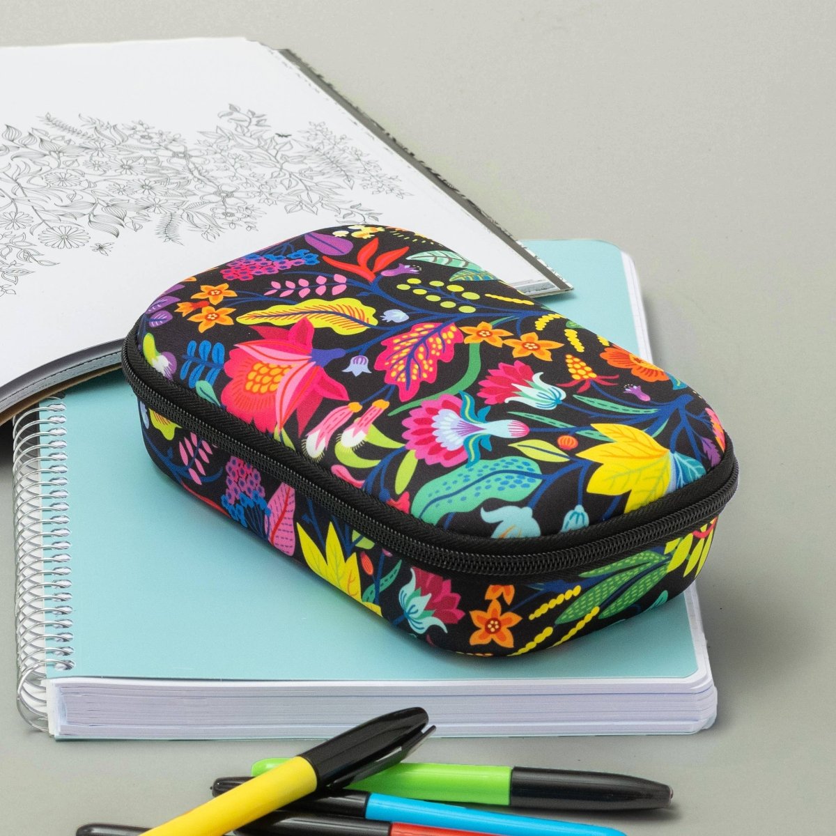 ZIPIT Flowers Pencil Case and Art Supply Storage Zipper Box - Honey Bee Stamps