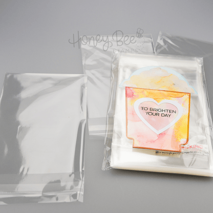 4"x6" Crystal Clear Cello Bags 100 Pk For Cards, Projects and Treats 4 1/4" x 6 1/8" - Honey Bee Stamps
