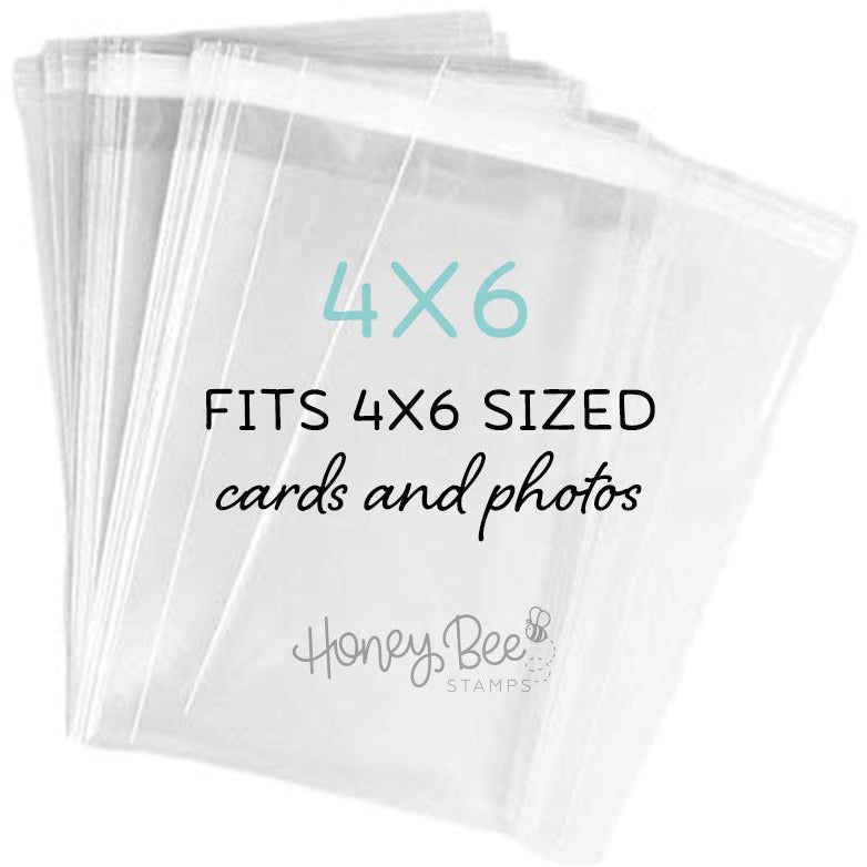 4"x6" Crystal Clear Cello Bags 100 Pk For Cards, Projects and Treats 4 1/4" x 6 1/8" - Honey Bee Stamps