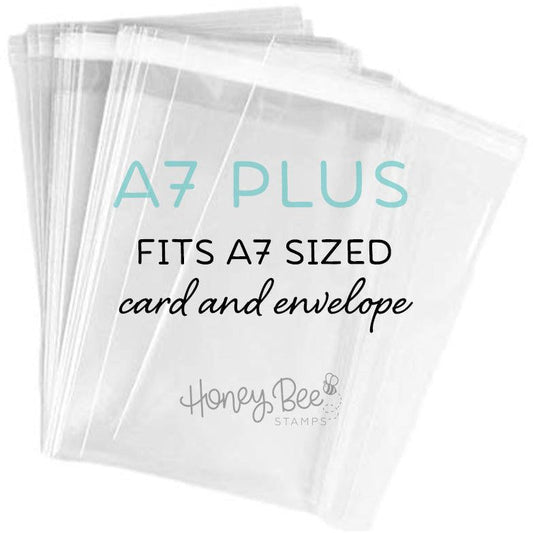 Pack of Honey Bee Stamps A7 Plus crystal clear cello bags for A7 sized cards and envelopes.