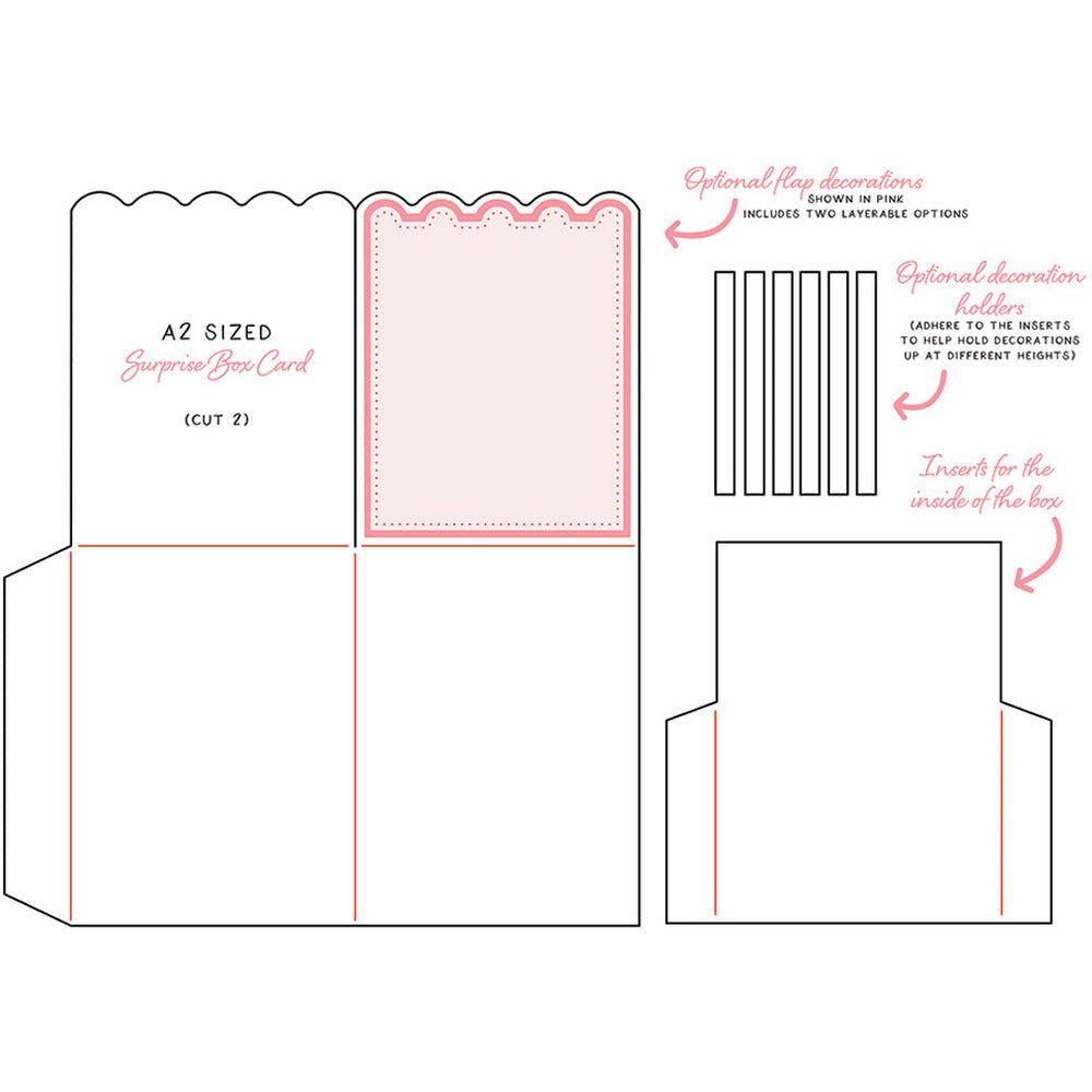 A2 Surprise Box Card Base - Honey Cuts - Stand - Alone Dies - Honey Bee Stamps
