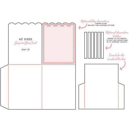 A2 Surprise Box Card Base - Honey Cuts - Stand - Alone Dies - Honey Bee Stamps