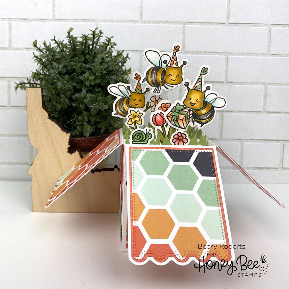 A2 Surprise Box Card Base - Honey Cuts - Stand - Alone Dies - Honey Bee Stamps