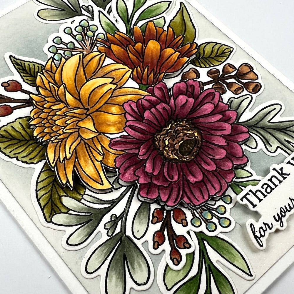 Beautiful Blooms - 6x8 Photopolymer Stamp Set - Honey Bee Stamps