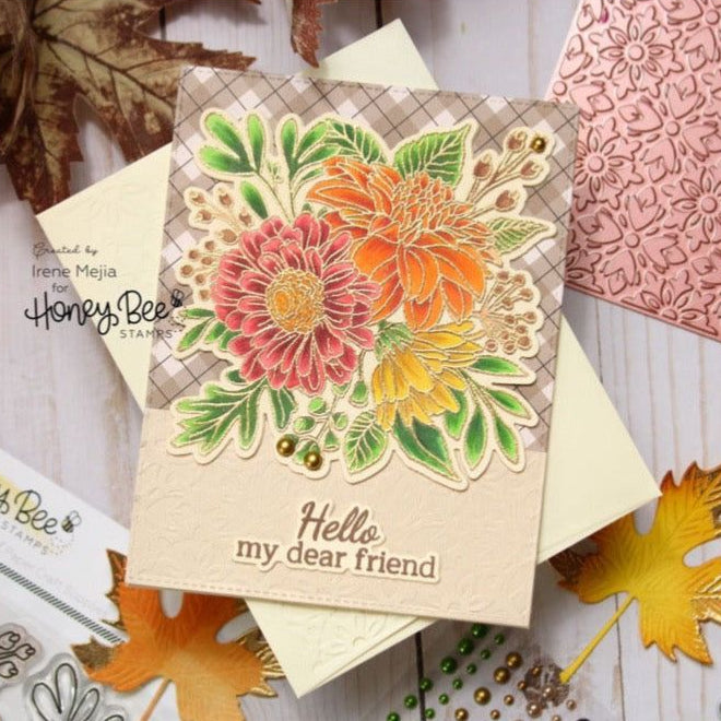Beautiful Blooms - 6x8 Photopolymer Stamp Set - Honey Bee Stamps