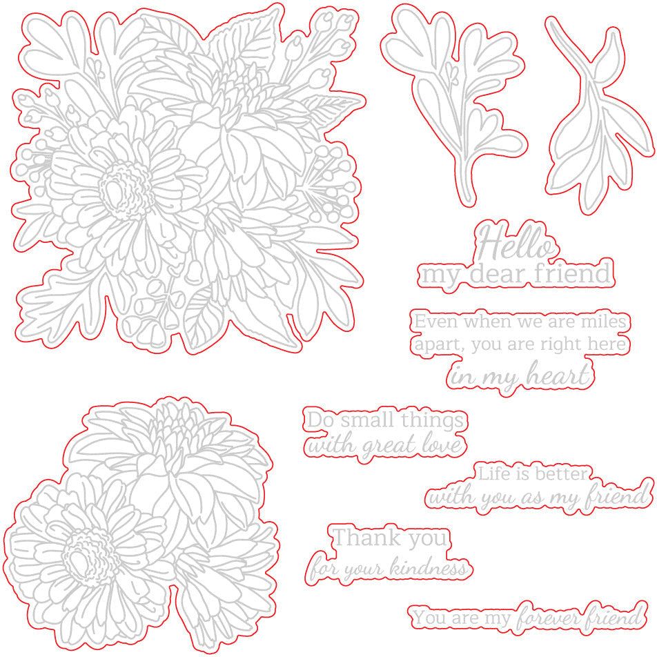 Beautiful Blooms - Honey Cuts - Coordinating Dies - Honey Bee Stamps