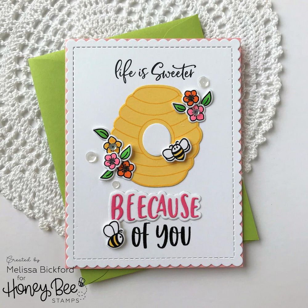 Bee Hive - 3x4 Photopolymer Stamp Set - Honey Bee Stamps
