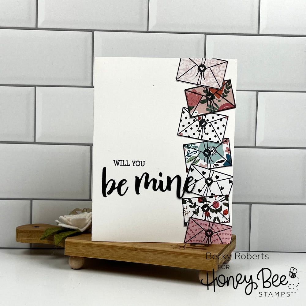 Bitty Buzzwords: Be Mine - 6x6 Photopolymer Stamp Set - Retiring - Honey Bee Stamps