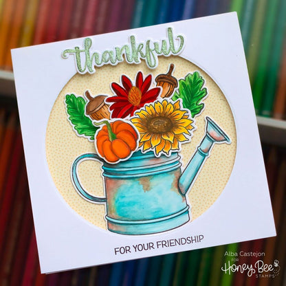 Bitty Buzzwords: Fall - 6x6 Photopolymer Stamp Set - Honey Bee Stamps