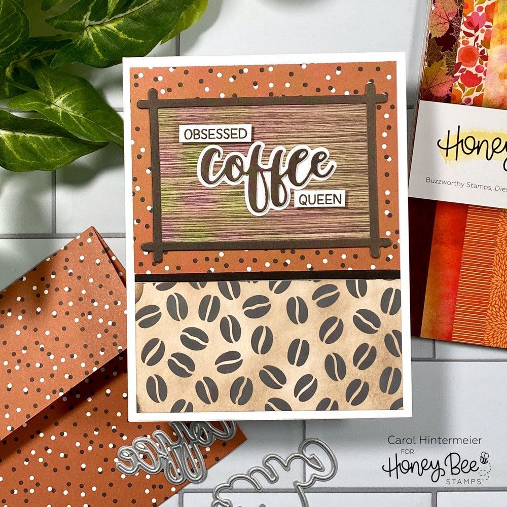 Bitty Buzzwords: Fall - Honey Cuts - Stand - Alone Dies - Honey Bee Stamps