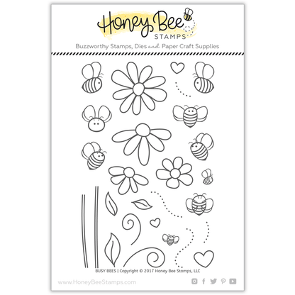 Busy Bees - 4x6 Photopolymer Stamp Set - Honey Bee Stamps