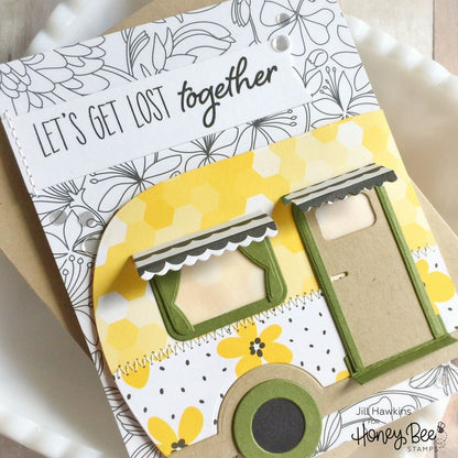 Camp Trailer Card - Honey Cuts - Stand - Alone Dies - Honey Bee Stamps