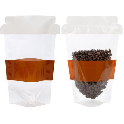 Coffee Cup Shaped Pouch - 6" x 3 1/2" x 9" - Pack of 10 - Honey Bee Stamps