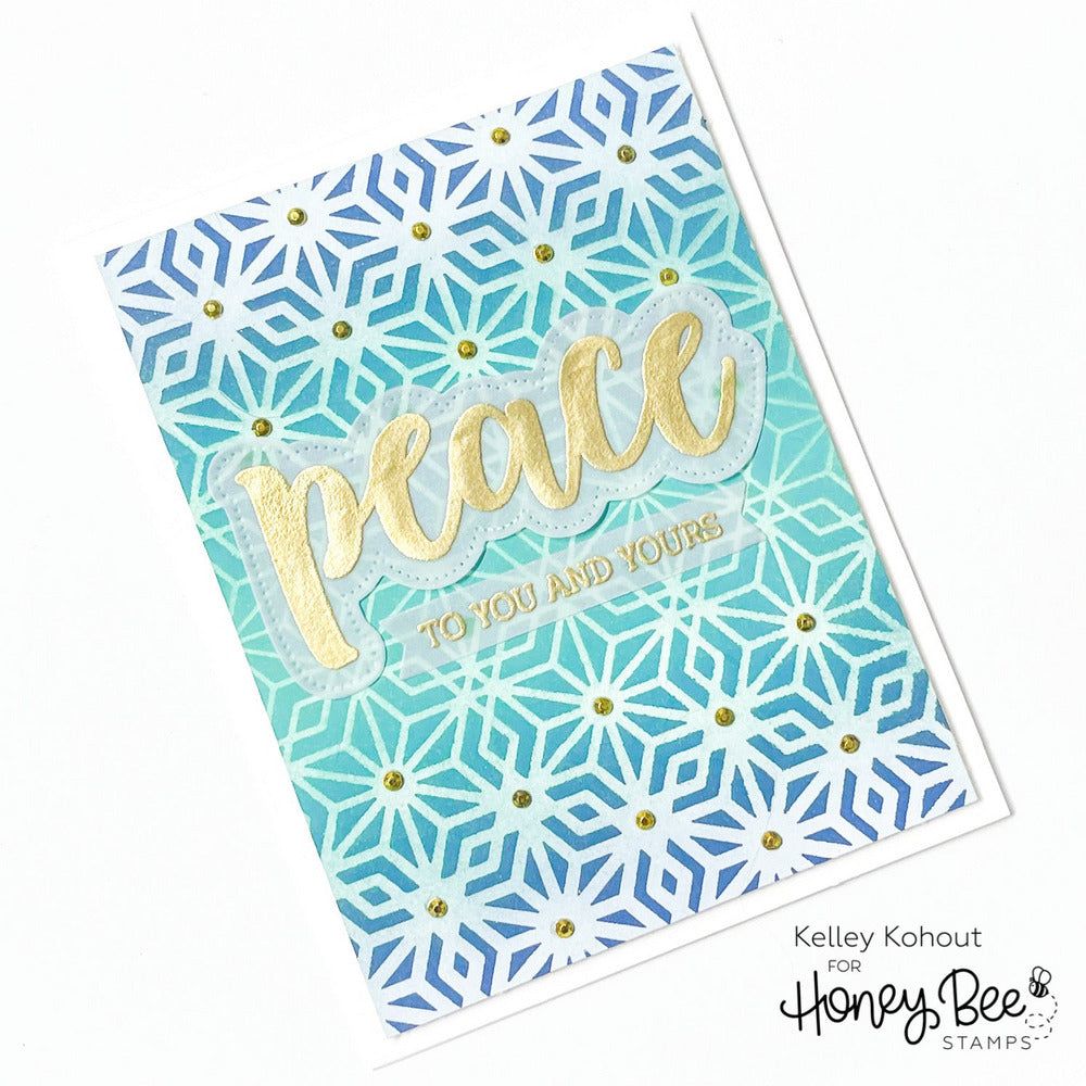 Crystal Kaleidoscope - 6"x6" Background Stencil - Honey Bee Stamps