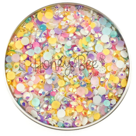 Honey Bee Stamps Cupcake flat back jelly rhinestone crystal mix in pastel colors