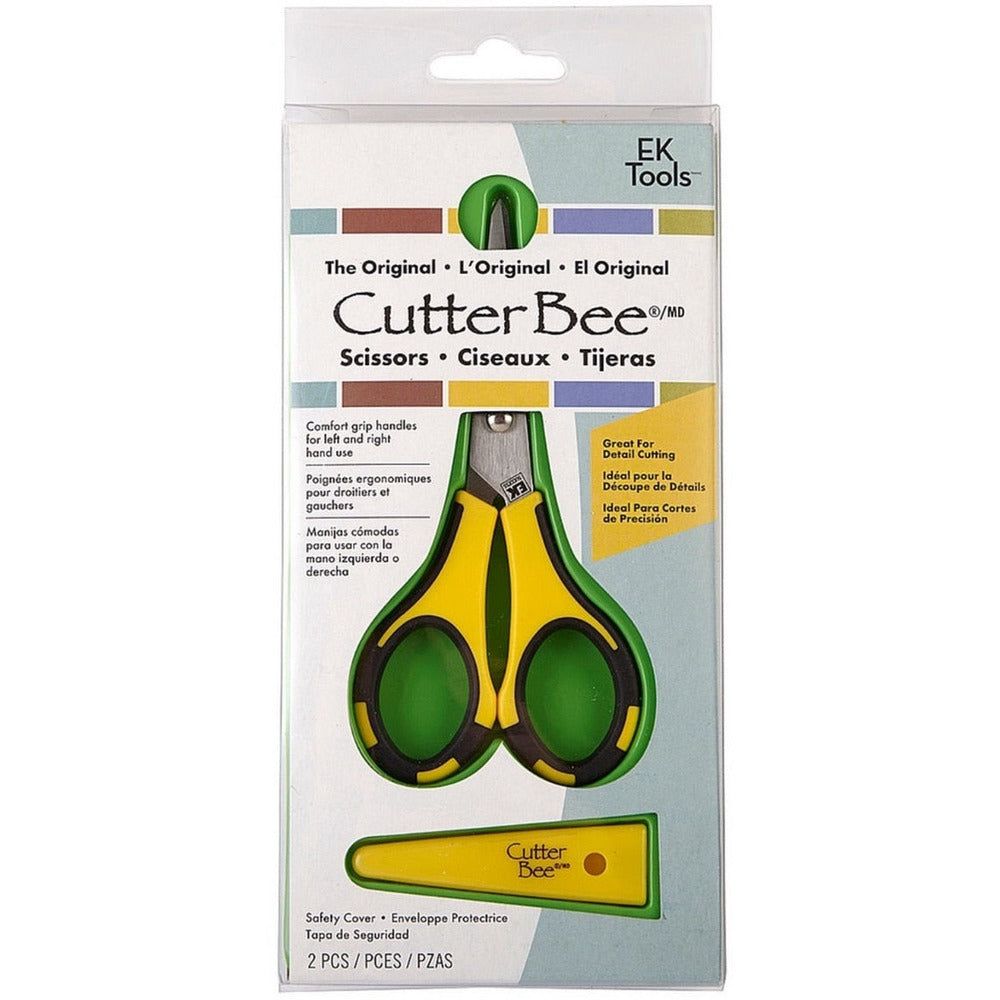 CutterBee 5" Precision Tip Scissors for Fussy Cutting - Honey Bee Stamps