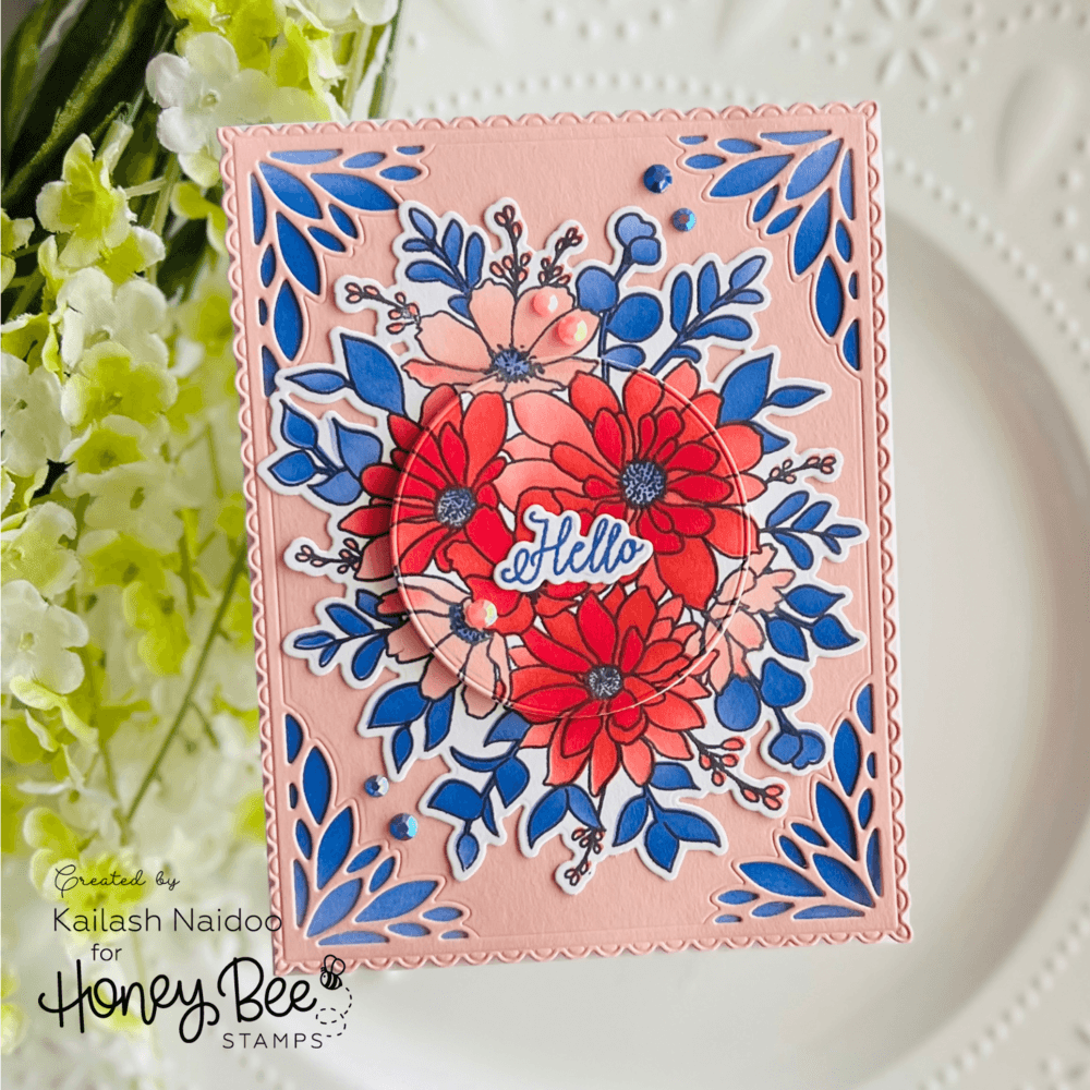 Daisy Layers Bouquet - 6x8 Photopolymer Stamp Set - Honey Bee Stamps
