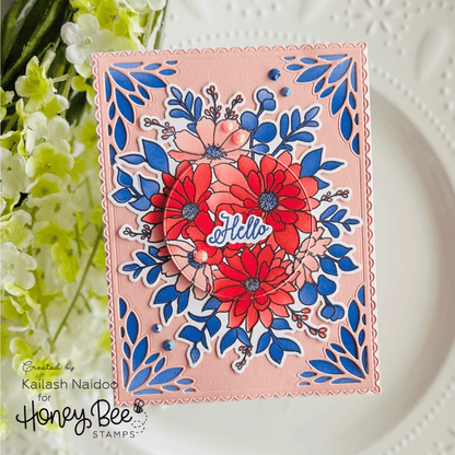 Daisy Layers Bouquet - 6x8 Photopolymer Stamp Set - Honey Bee Stamps