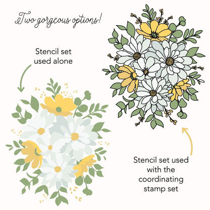 Daisy Layers Bouquet - 6x8 Photopolymer Stamp Set - Honey Bee Stamps