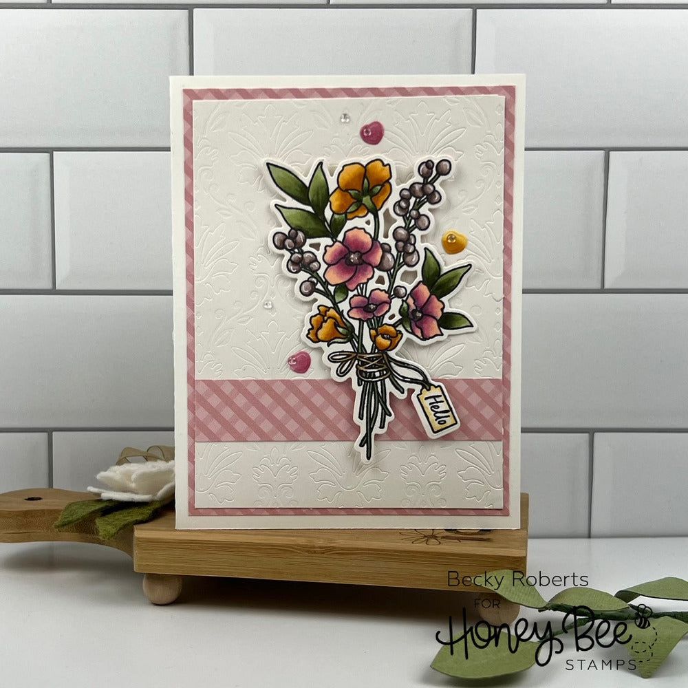 Damask A2 Cover Plate - Honey Cuts - Stand - Alone Dies - Honey Bee Stamps