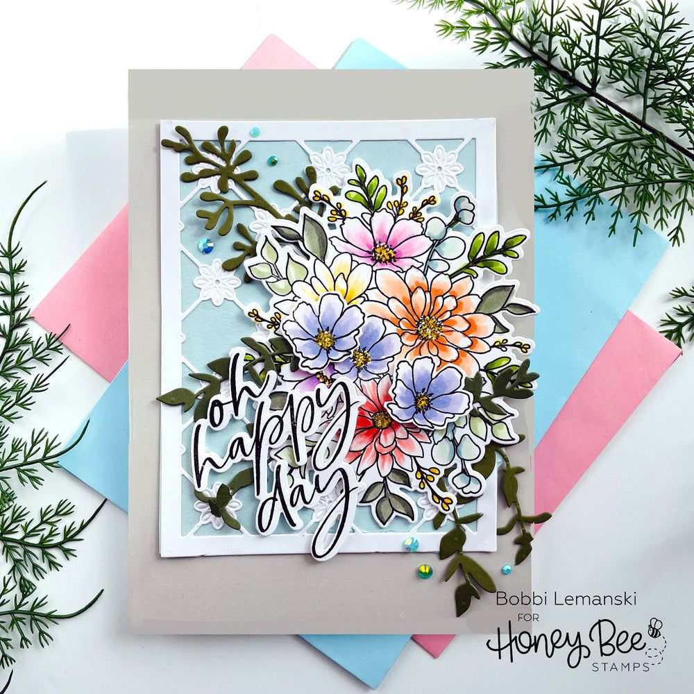 Delicate Daisy A2 Cover Plate Base - Honey Cuts - Stand - Alone Dies - Honey Bee Stamps