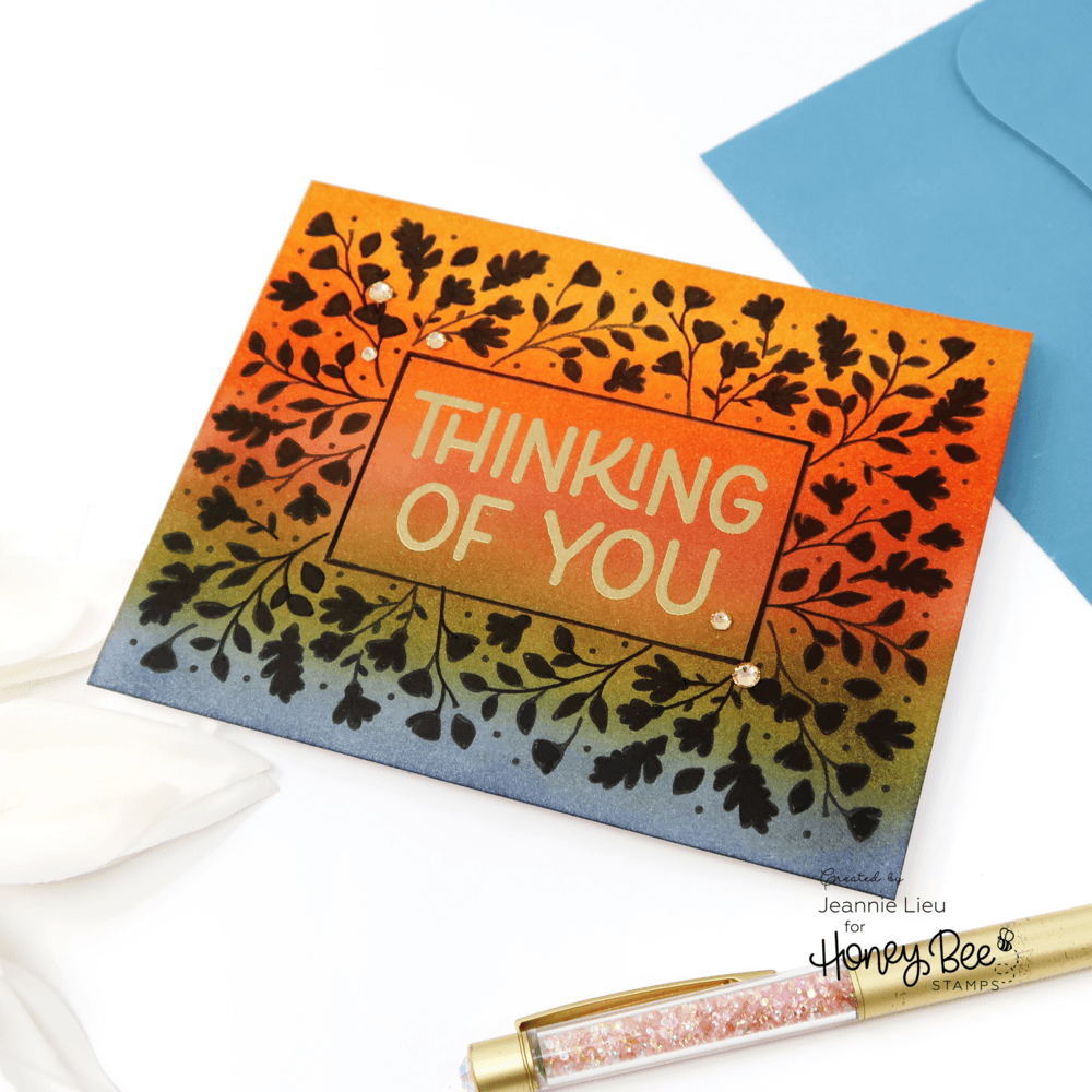 Fall Foliage Hot Sentiments - Hot Foil and Letter Press Plate - Retiring - Honey Bee Stamps
