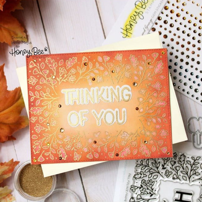 Fall Foliage Hot Sentiments - Hot Foil and Letter Press Plate - Retiring - Honey Bee Stamps