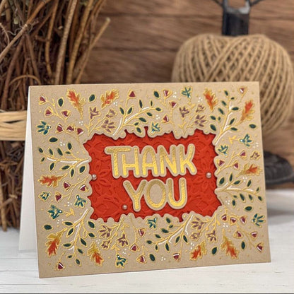 Fall Foliage Hot Sentiments - Hot Foil and Letter Press Plate - Retiring - Honey Bee Stamps