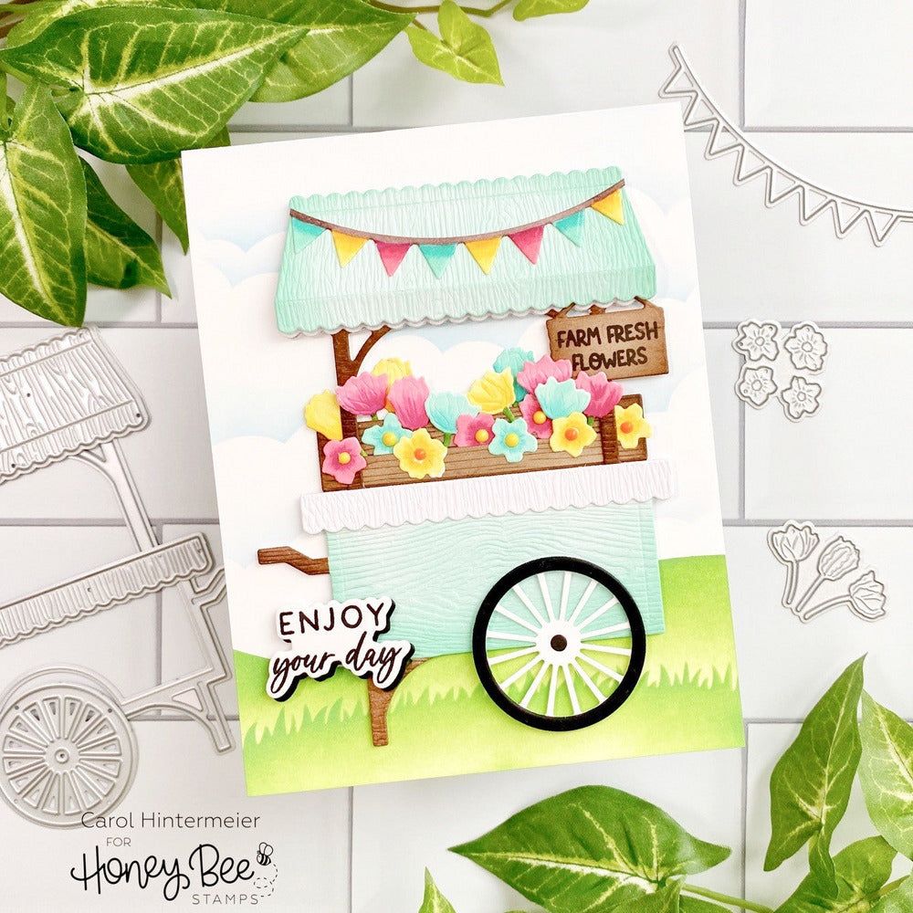 Farm Fresh Market Cart Add - On - Honey Cuts - Stand - Alone Dies - Honey Bee Stamps
