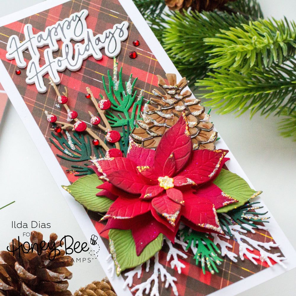 Foil Script: Holiday Hot Foil & Honey Cuts Dies - Retiring - Honey Bee Stamps