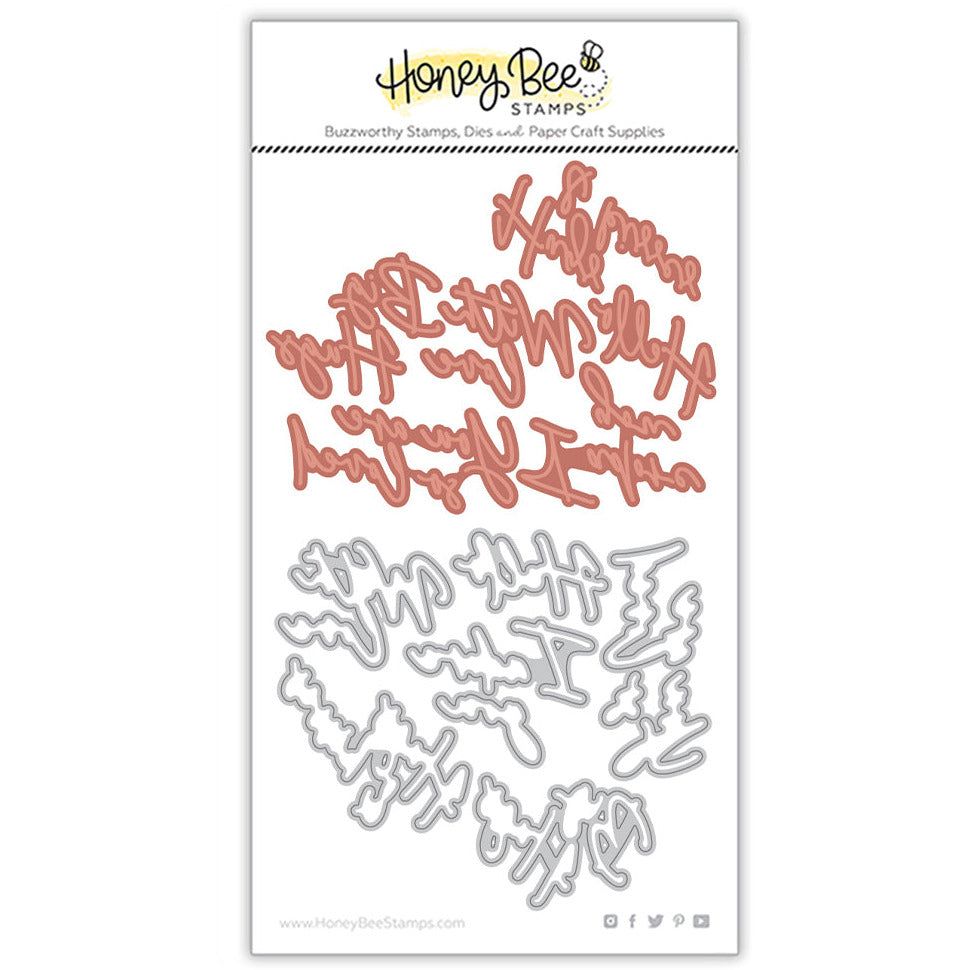 Foil Script: Love Hot Foil, Letter Press and Honey Cuts Dies - Retiring - Honey Bee Stamps