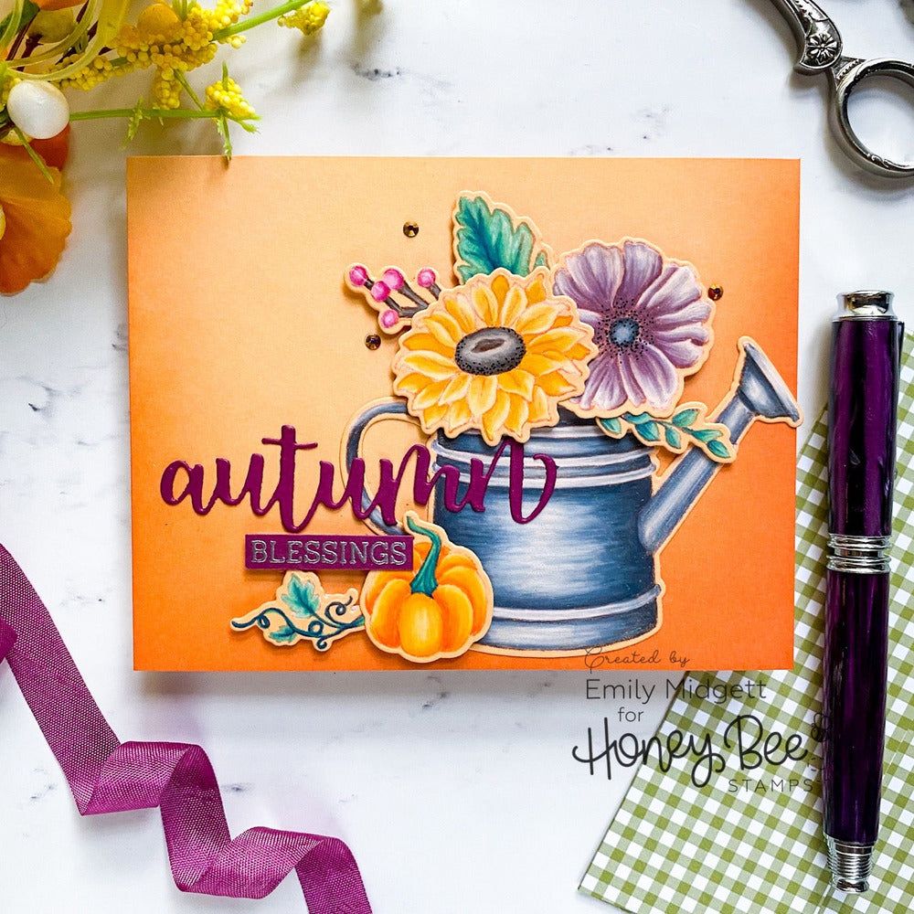 Garden Harvest Florals - 6x6 Photopolymer Stamp Set - Retiring - Honey Bee Stamps