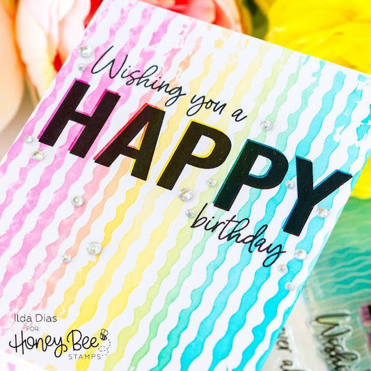 Good Vibes - Set Of 2 - 6"x6" Layering Stencils - Retiring - Honey Bee Stamps