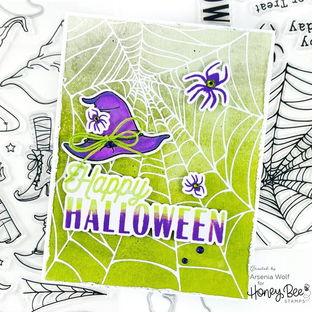 Happy Halloween - 6x8 Photopolymer Stamp Set - Honey Bee Stamps