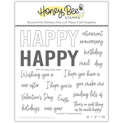 Happy Happy Happy - 6x6 Photopolymer Stamp Set - Honey Bee Stamps