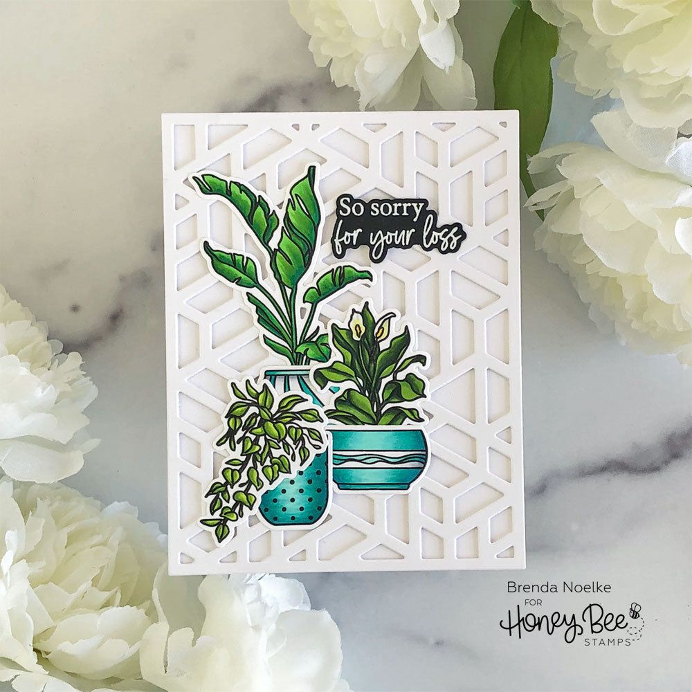 Happy Plants - 6x8 Photopolymer Stamp Set - Retiring - Honey Bee Stamps