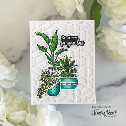 Happy Plants - 6x8 Photopolymer Stamp Set - Retiring - Honey Bee Stamps