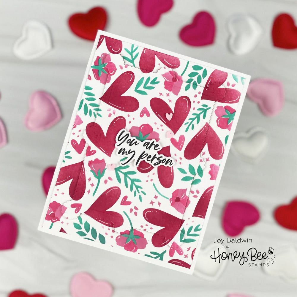 Hearts In Bloom - Set of 4 - 6"x6" Layering Background Stencils - Honey Bee Stamps