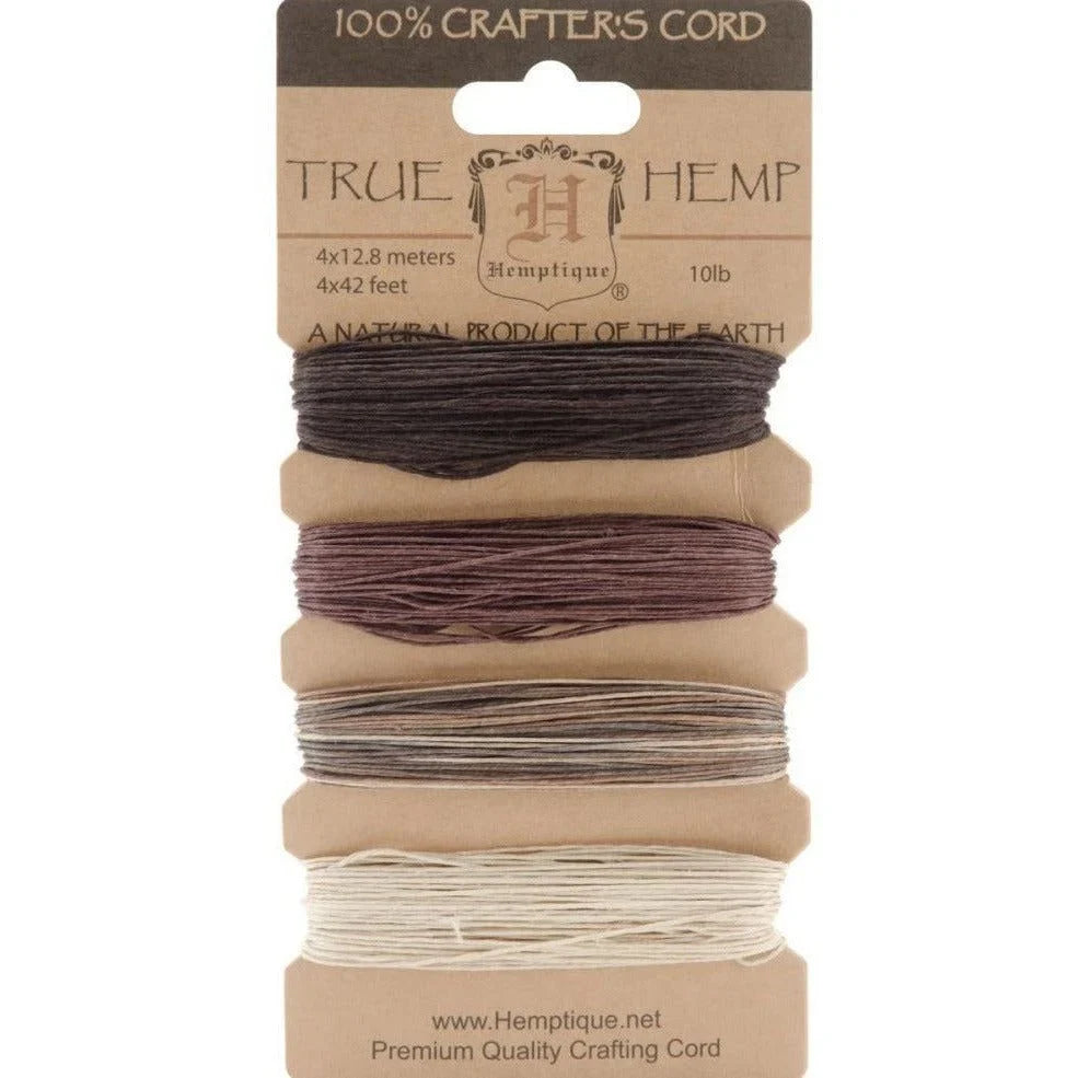 Hemptique 10lb Hemp Cord set of 4 in earthy brown and white tones